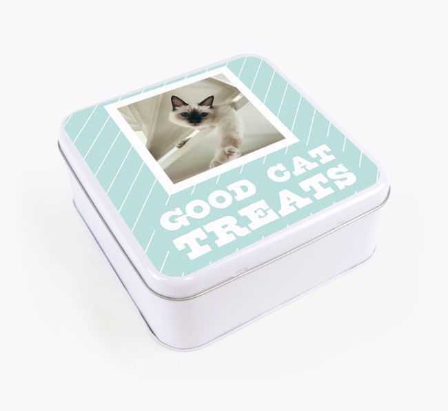 'Good Cat Treats' - Personalised {breedFullName} Photo Treat Tin