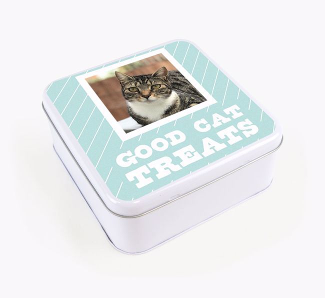 'Good Cat Treats' - Personalised {breedFullName} Photo Treat Tin