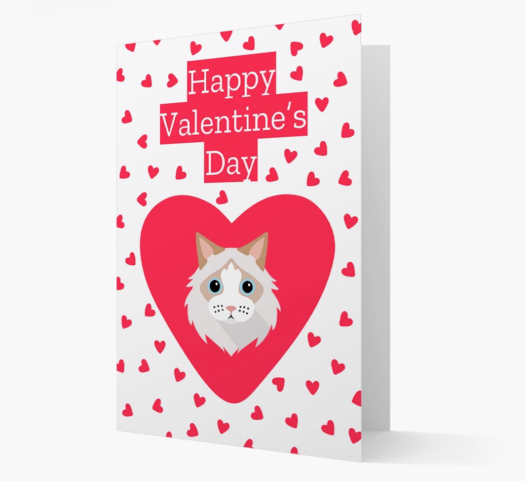 'Happy Valentine's Day' - Personalized {breedCommonName} Card front