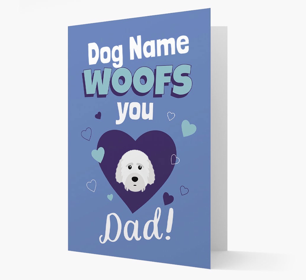 'I woof you Dad' - Personalised {breedFullName} Card