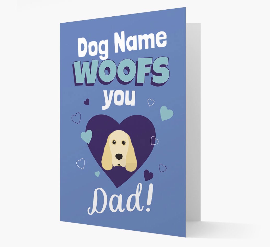 'I woof you Dad' - Personalized {breedFullName} Card