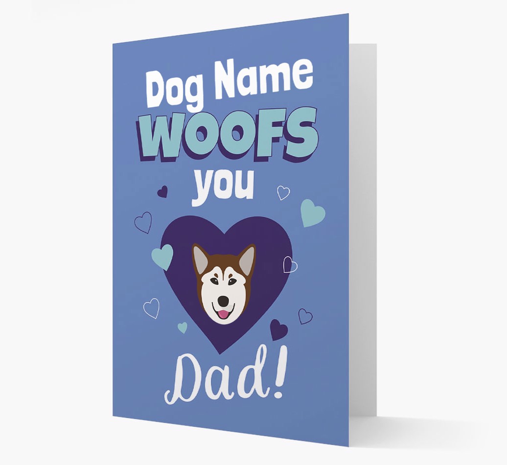 'I woof you Dad' - Personalized {breedFullName} Card