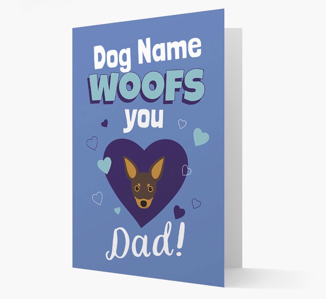 'I woof you Dad' - Personalized {breedFullName} Card