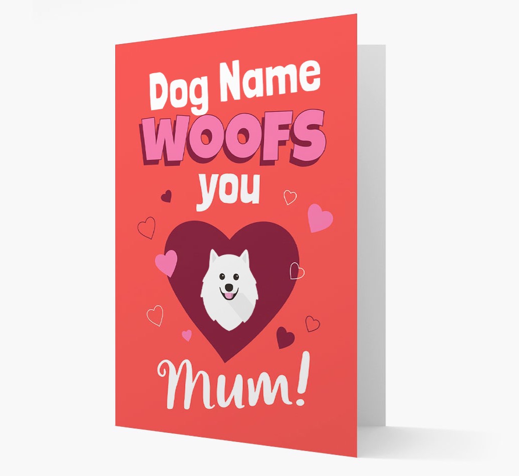 'I Woof You Mum' Card with {breedFullName} Icon