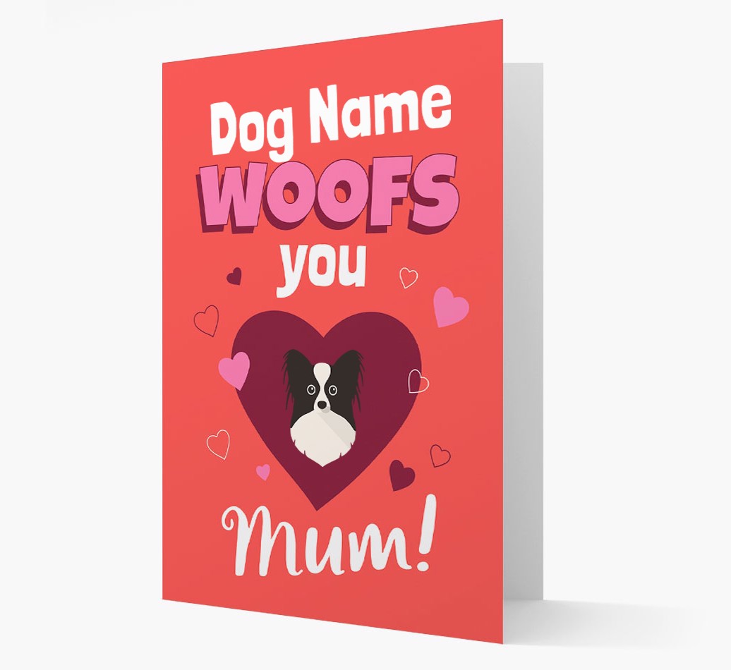 'I Woof You Mum' Card with {breedFullName} Icon