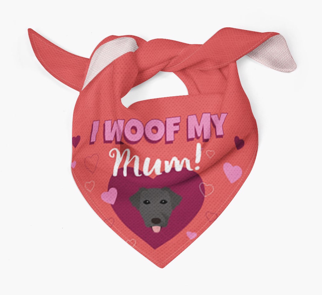 'I Woof My Mum' - Personalised {breedFullName} Bandana - Tied bandana