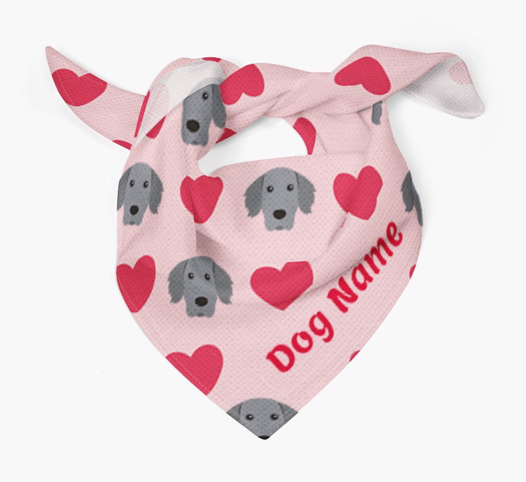 'Heart Pattern' - Personalized {breedFullName} Bandana - Tied bandana