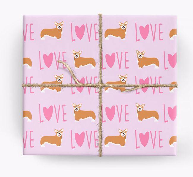 'Love' - Personalised {breedFullName} Wrapping Paper