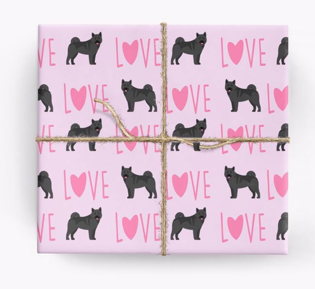 'Love' - Personalised {breedFullName} Wrapping Paper