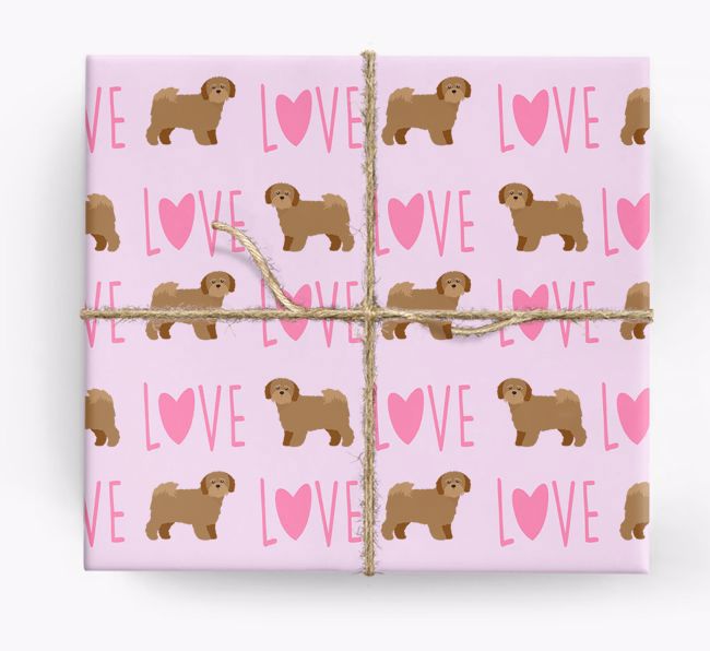 'Love' - Personalized {breedFullName} Wrapping Paper