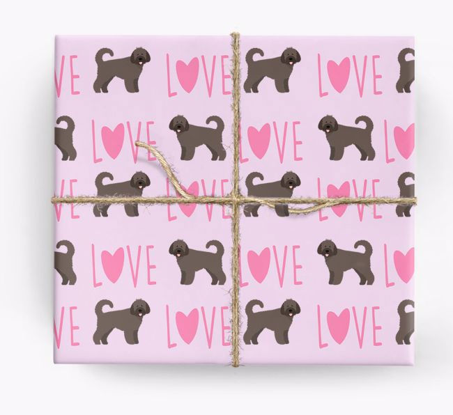 'Love' - Personalised {breedFullName} Wrapping Paper