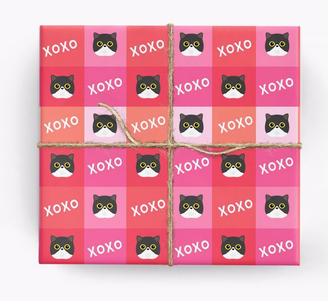 'XOXO' - Personalized {breedFullName} Wrapping Paper 