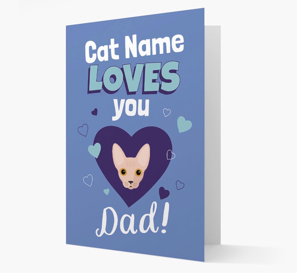 'Loves You Dad' - Personalised {breedCommonName} Card front