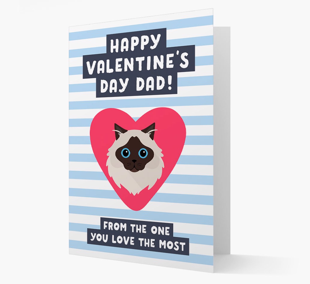 'Happy Valentine's Day Dad' - Personalized {breedFullName} Card front