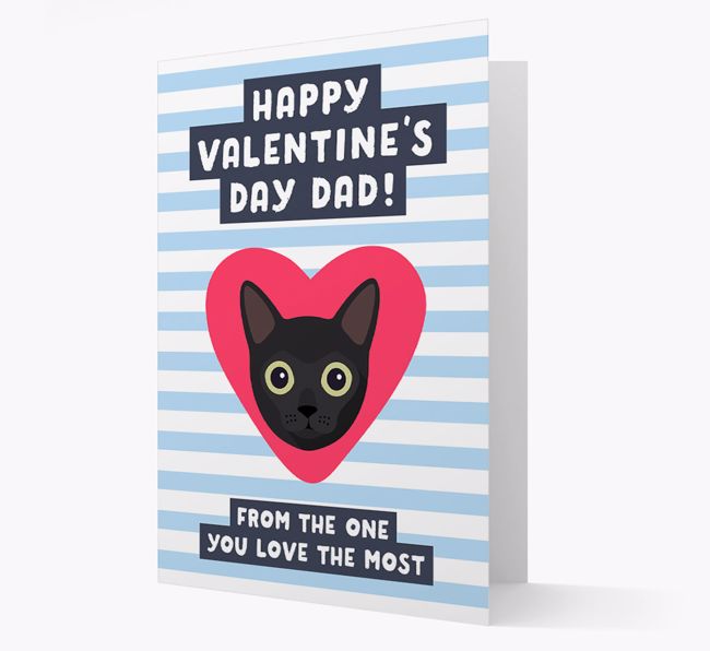 'Happy Valentine's Day Dad' - Personalized {breedCommonName} Card