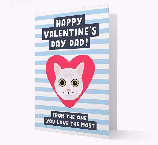 'Happy Valentine's Day Dad' - Personalized {breedCommonName} Card
