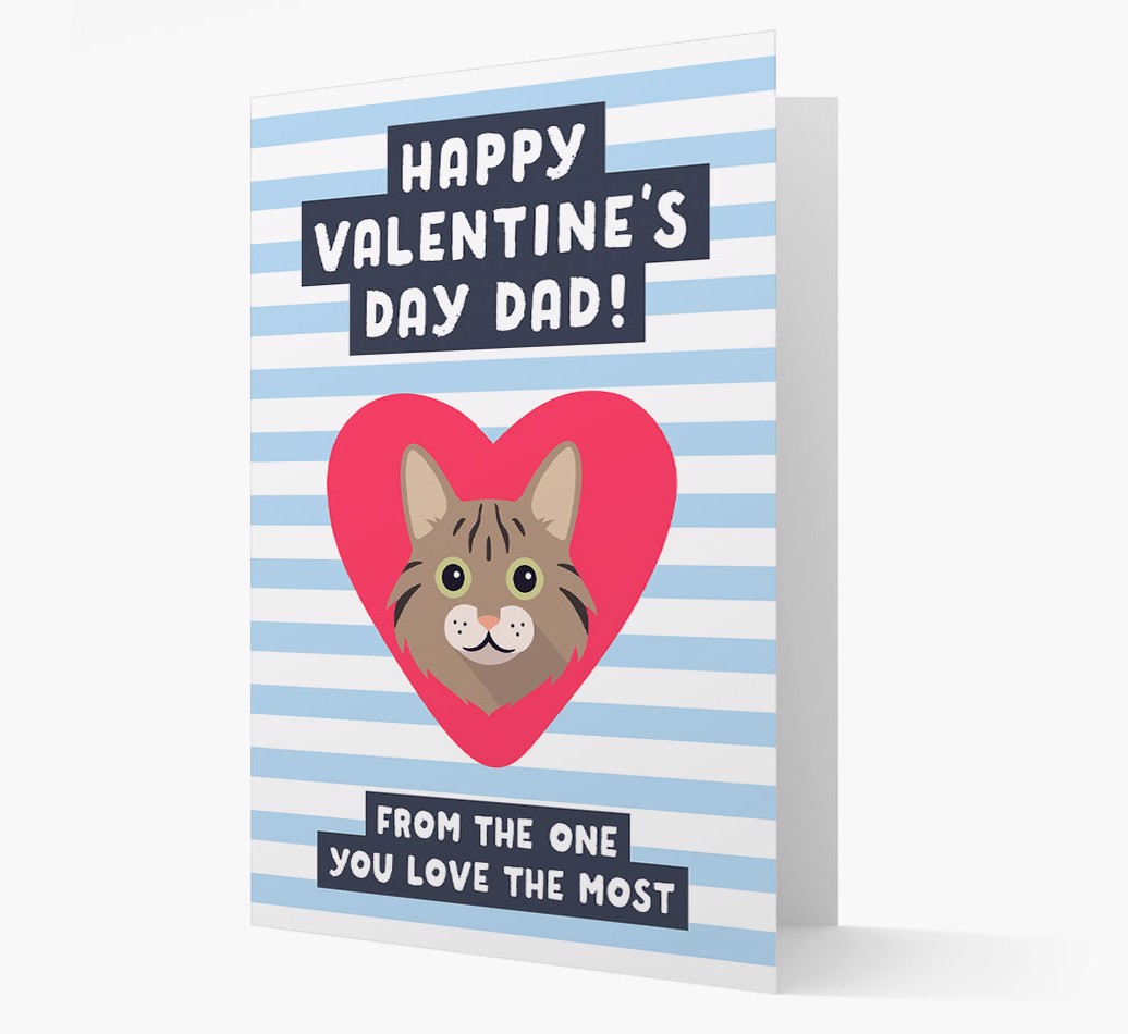'Happy Valentine's Day Dad' - Personalized {breedFullName} Card front