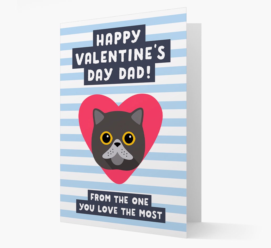 'Happy Valentine's Day Dad' - Personalised {breedCommonName} Card front