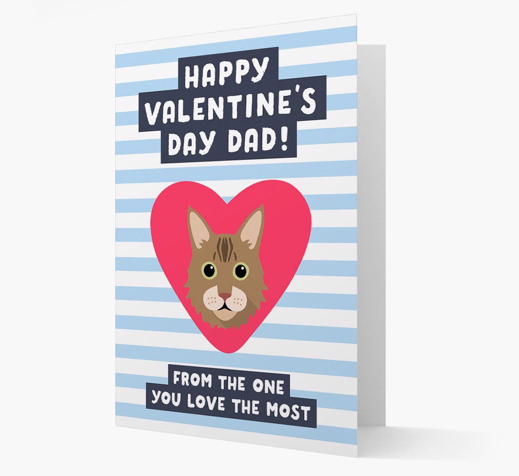 'Happy Valentine's Day Dad' - Personalised {breedCommonName} Card front