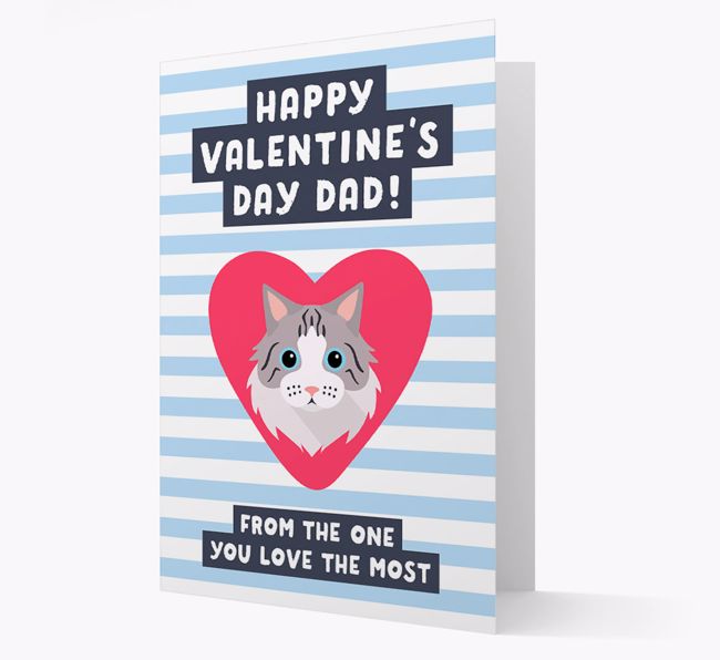 'Happy Valentine's Day Dad' - Personalized {breedCommonName} Card