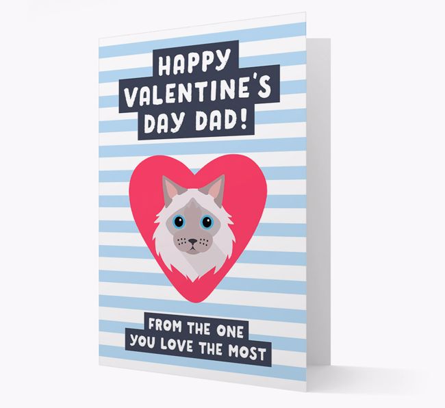 'Happy Valentine's Day Dad' - Personalized {breedCommonName} Card