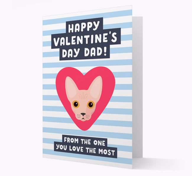 'Happy Valentine's Day Dad'- Personalised {breedCommonName} Card