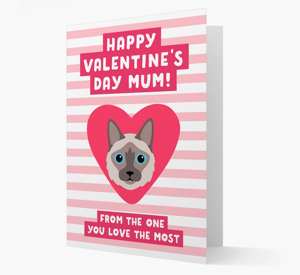 'Happy Valentine's Day Mum' - Personalised {breedCommonName} Card front