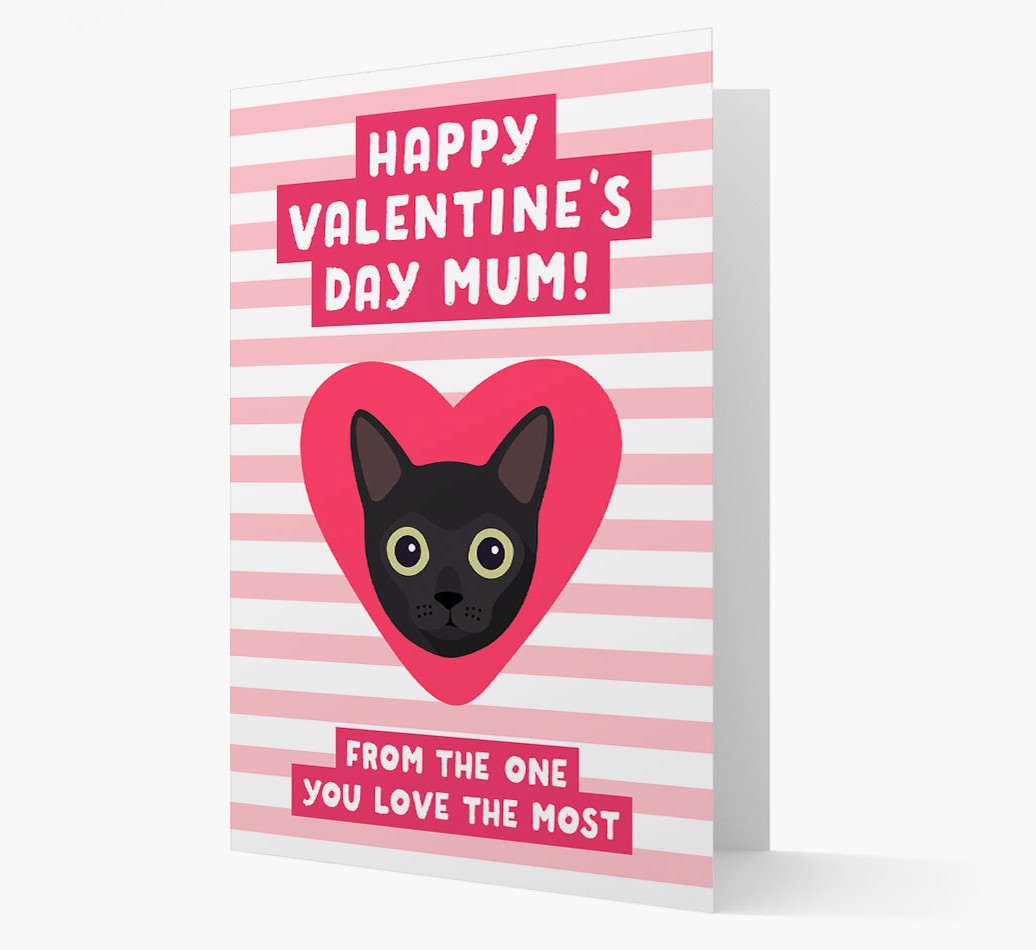 'Happy Valentine's Day Mum' - Personalised {breedCommonName} Card front