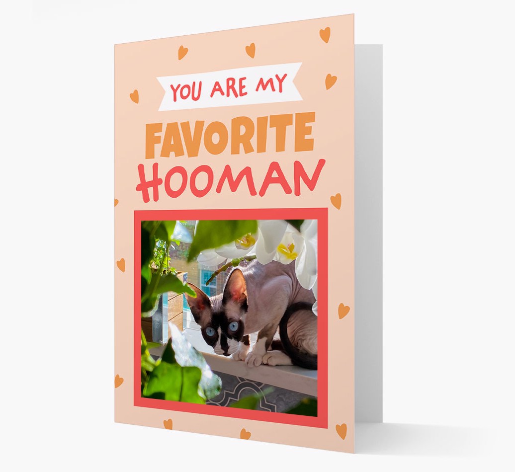 'Favorite Hooman' - Personalized {breedCommonName} Card - Front