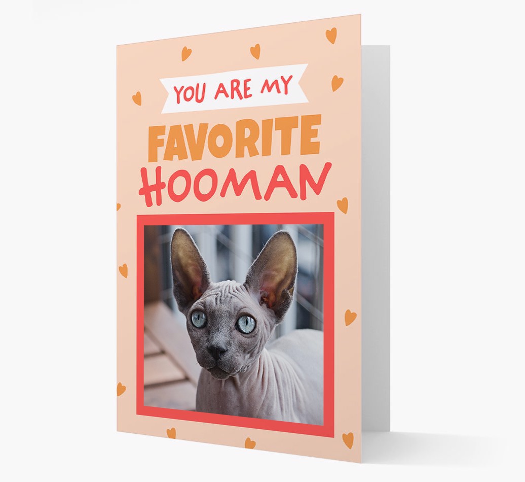 'Favorite Hooman' - Personalized {breedCommonName} Card - Front