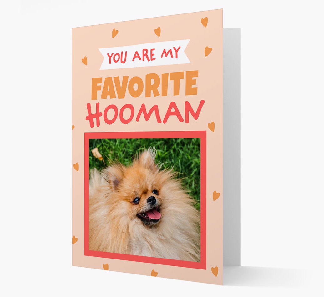 'Favorite Hooman' - Personalized {breedCommonName} Card - Front