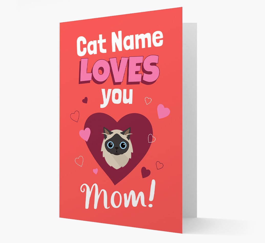 'I Love You Mom' Card with {breedFullName} Icon