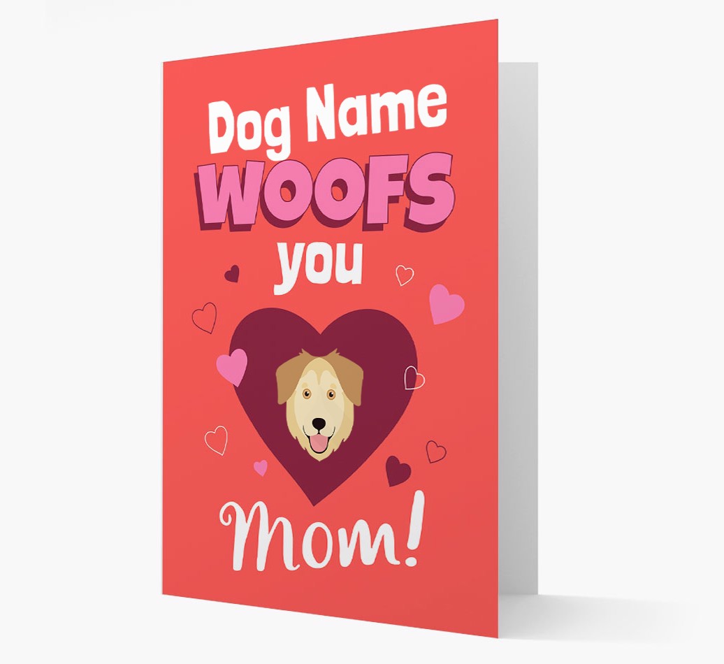 'I Woof You Mom' Card with {breedFullName} Icon