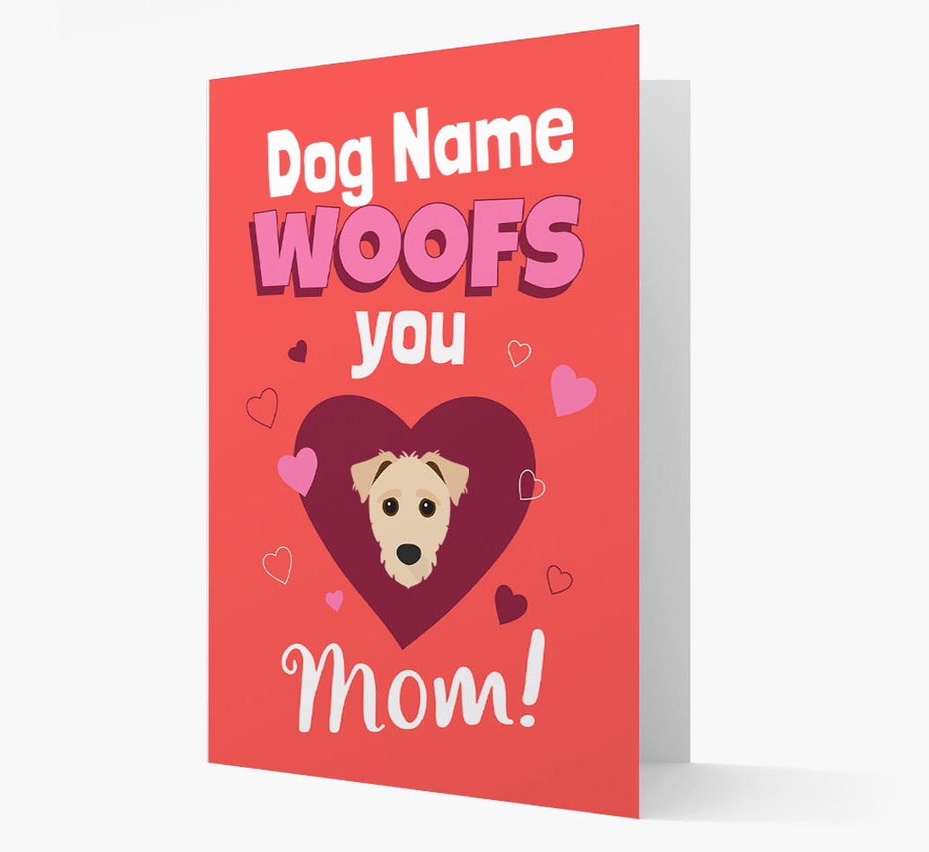 'I Woof You Mom' Card with {breedFullName} Icon