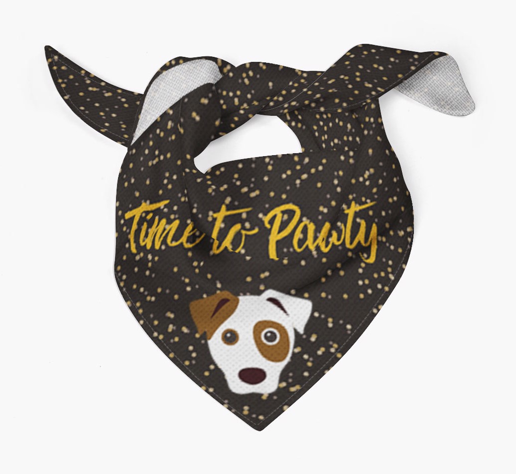 'Time to Pawty' - Personalized {breedFullName} Bandana - Tied bandana