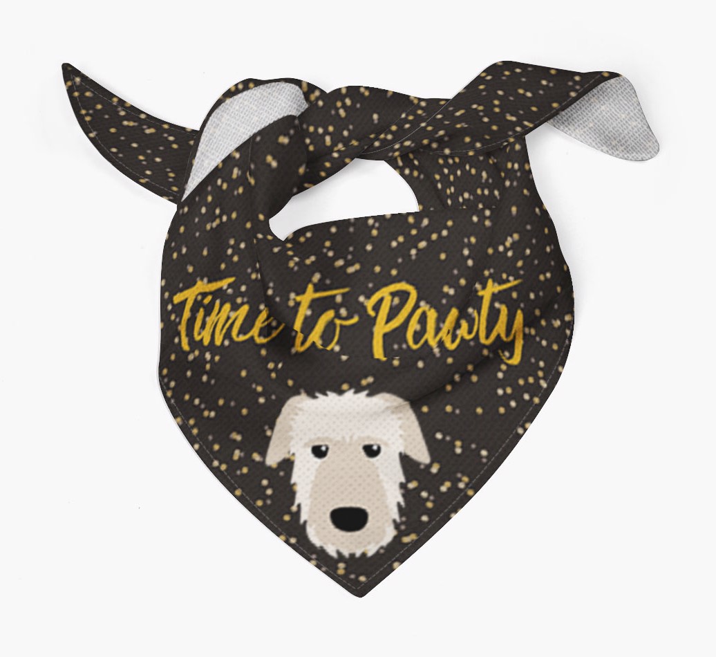 'Time to Pawty' - Personalised {breedFullName} Bandana - Tied bandana