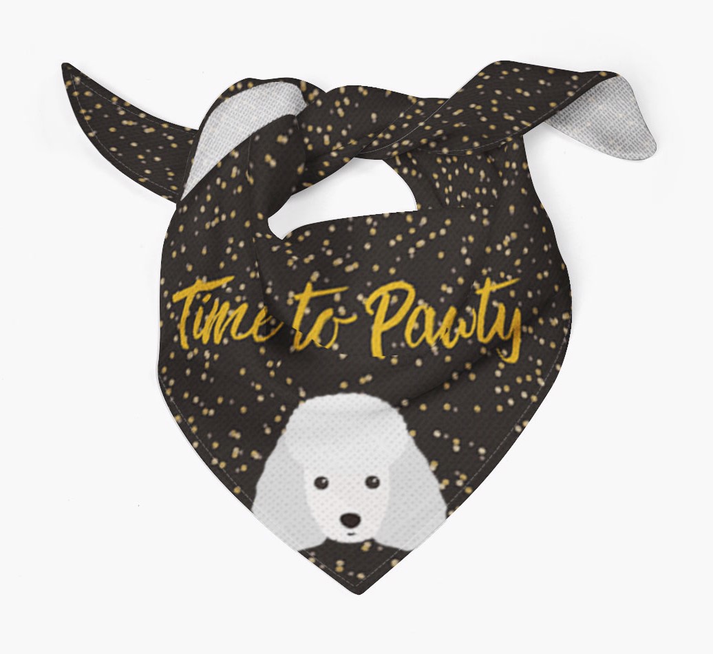 'Time to Pawty' - Personalised {breedFullName} Bandana - Tied bandana