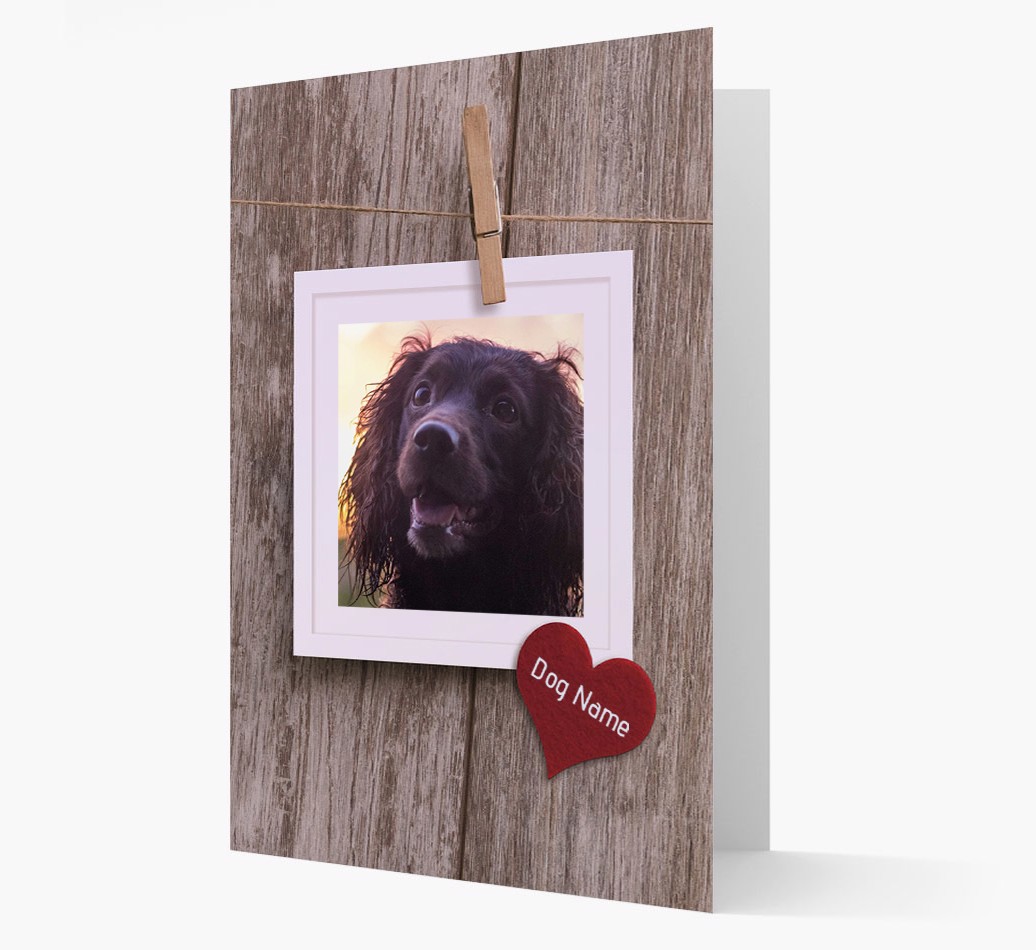 Personalised 'Polaroid' Card with photo of your {breedFullName} - View of front