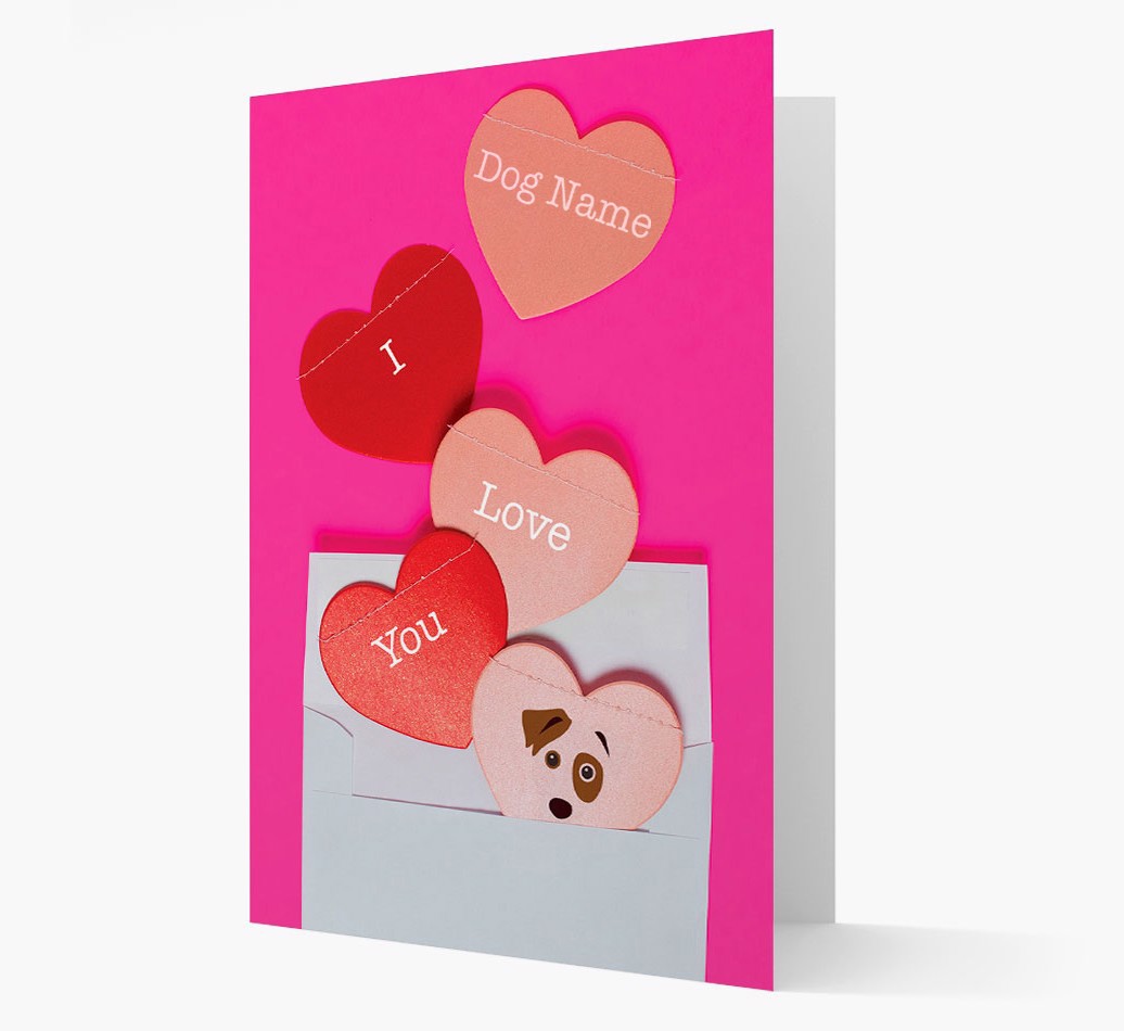 Personalised I Love You Card with {breedFullName} Icon front