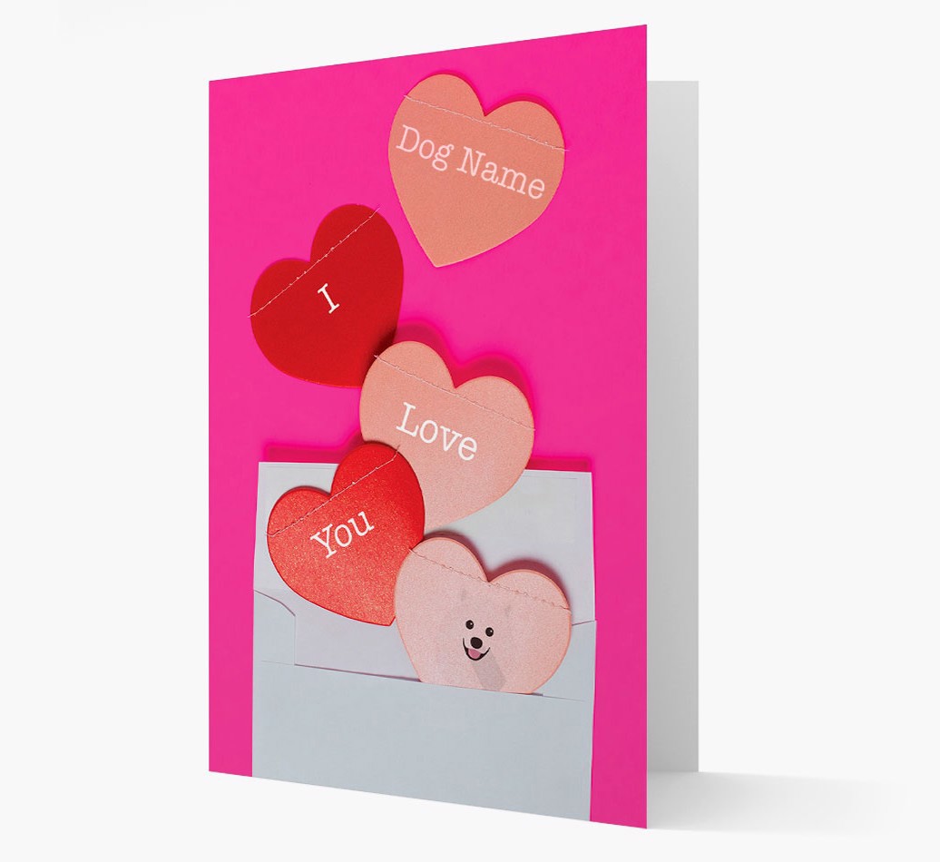 Personalised I Love You Card with {breedFullName} Icon front