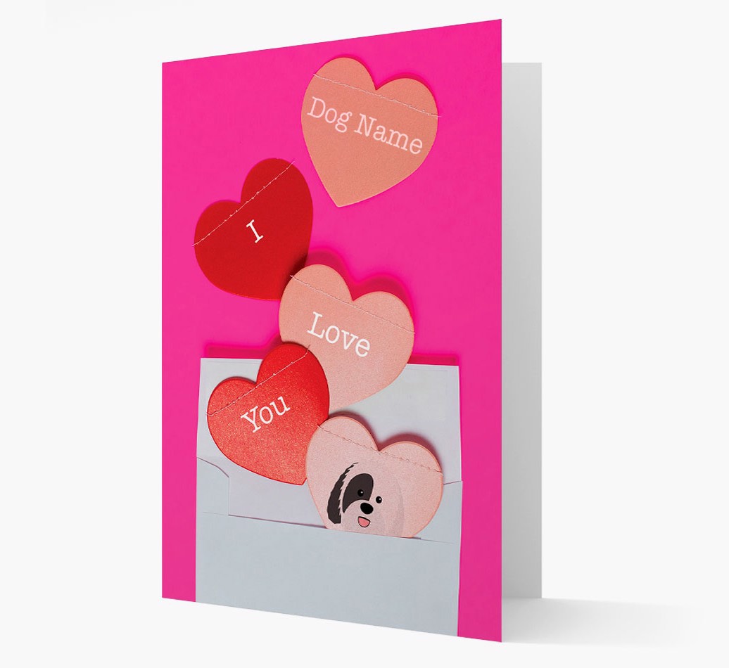 Personalized I Love You Card with {breedFullName} Icon front