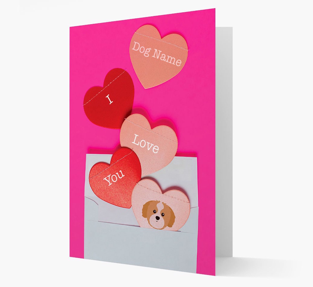 Personalized I Love You Card with {breedFullName} Icon front