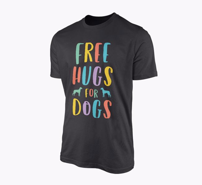 'Free Hugs for Dogs' - Personalised T-Shirt with {breedFullName} Silhouettes