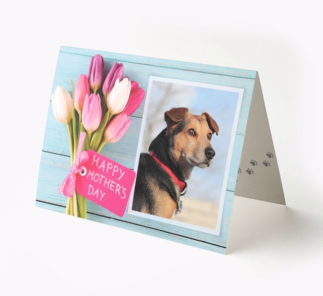 Happy Mother's Day Tulips - Personalised {breedFullName} Photo Upload Card