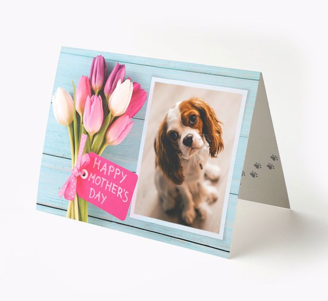 Happy Mother's Day Tulips - Personalised {breedFullName} Photo Upload Card