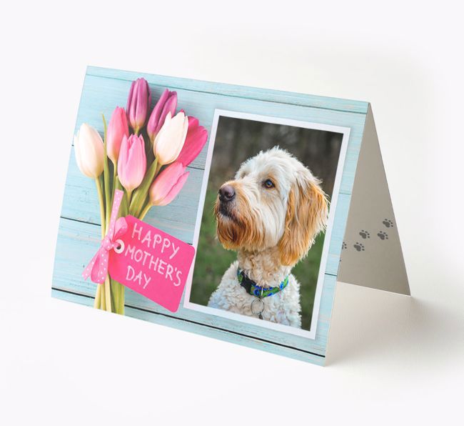 Happy Mother's Day Tulips - Personalised {breedFullName} Photo Upload Card