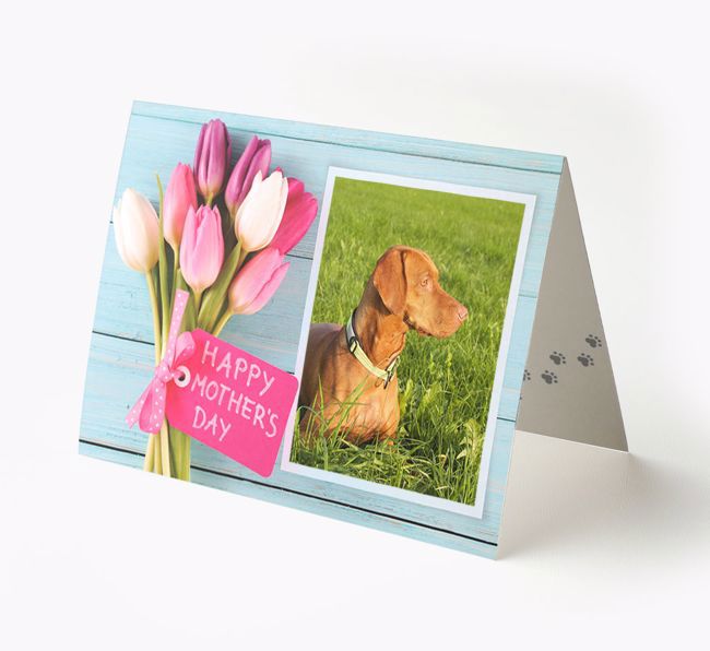 Happy Mother's Day Tulips - Personalised {breedFullName} Photo Upload Card