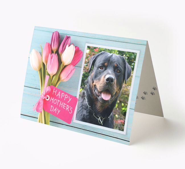 Happy Mother's Day Tulips - Personalized {breedFullName} Photo Upload Card