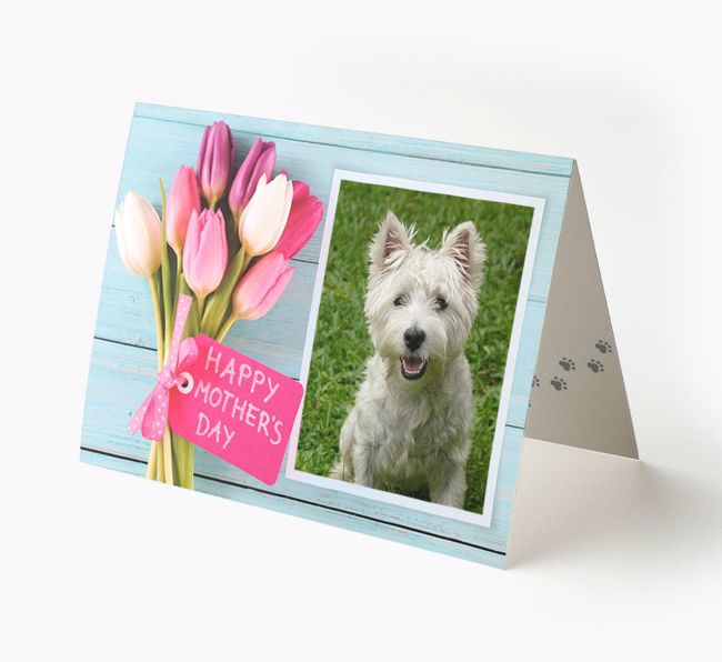 Happy Mother's Day Tulips - Personalised {breedFullName} Photo Upload Card