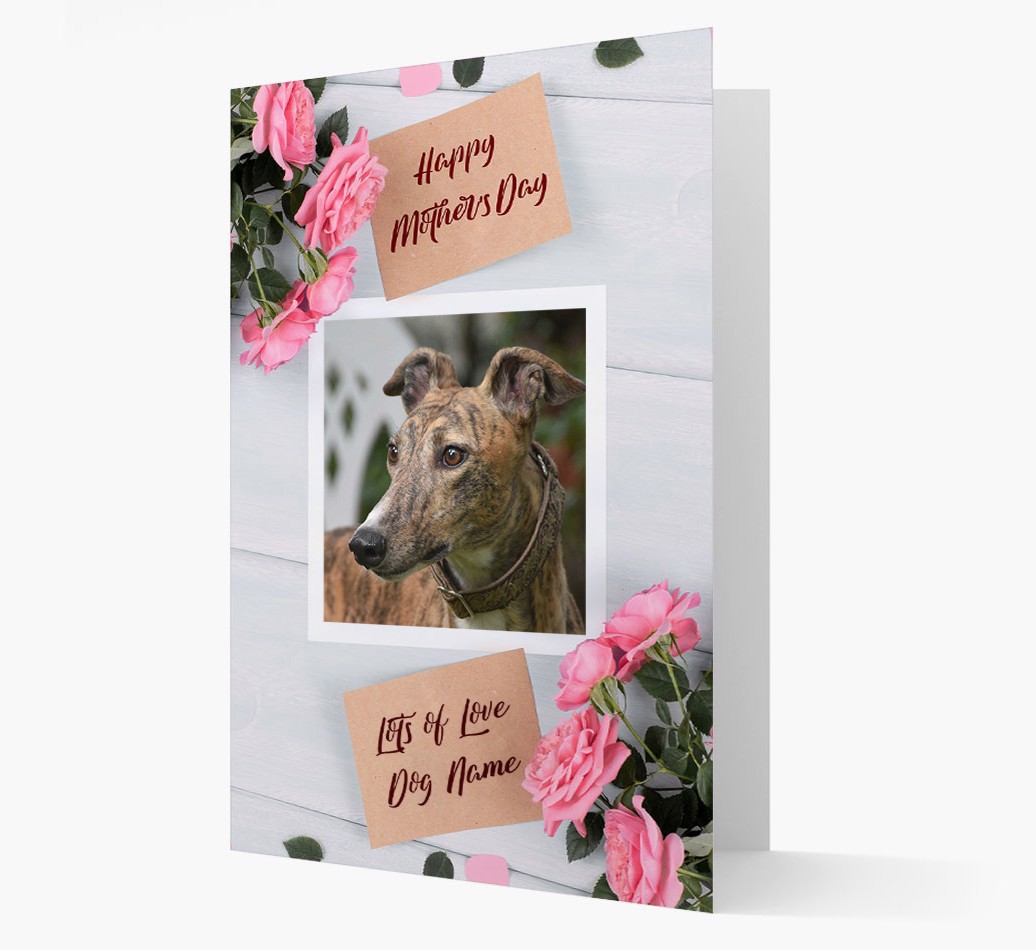 Happy Mother's Day Roses - Personalised {breedFullName} Photo Upload Card - Front view